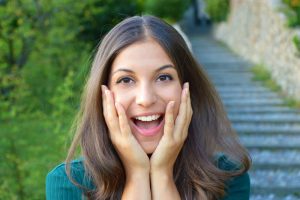 excited young woman