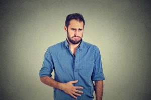 man with stomach pain