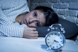 woman can't go to sleep