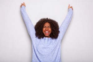 excited young woman