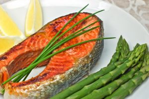 salmon and asparagus