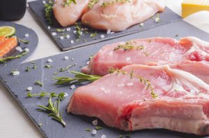 Differrent protein sources - pork, trout, chiken breast